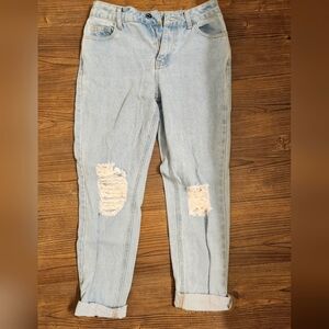 Ripped Jeans- stretchy high waist